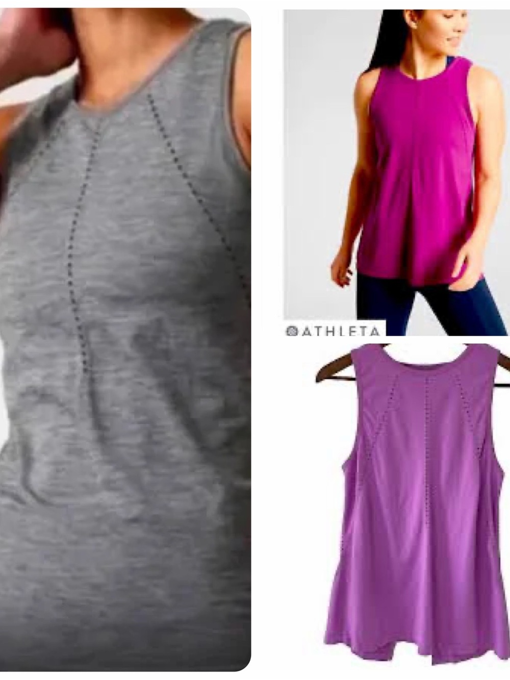 Athleta Foothill Women's Tank Tops in Gray, Lavender & Magenta XL